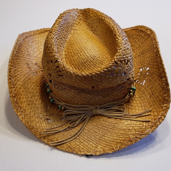 Women's Straw Cowboy Hat - Picture 3 of 4